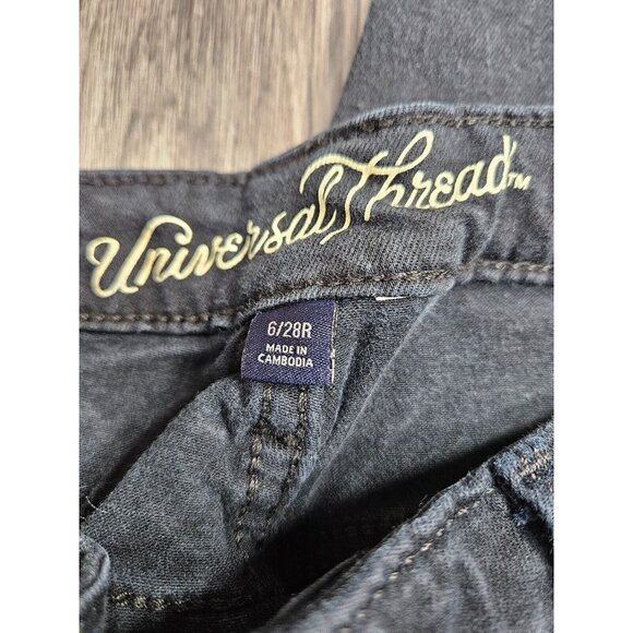 (3/$35) Universal Thread Size 6 / 28 R Skinny Mid Rise Black Grey Jeans Jeggings - Picture 4 of 11